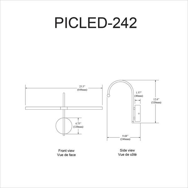 Display/Exhibit 12.75 in. 2-Lights Polished Chrome LED Picture Light