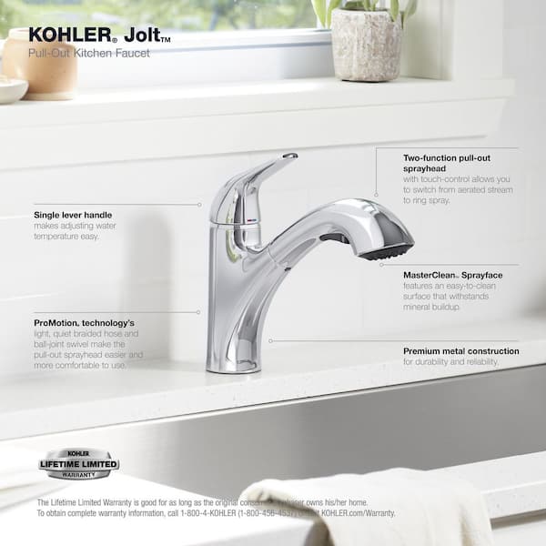 Jolt Single Handle Standard Kitchen Faucet in Vibrant Stainless