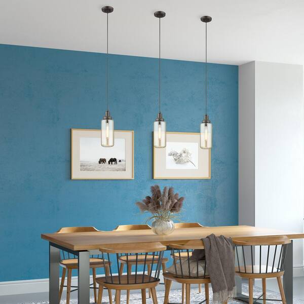 Art Glass Mini Pendants 1 Light English Bronze Mini Pendant