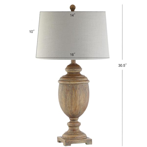 Kennedy 30.5 in. H Brown Faux Wood Resin Table Lamp