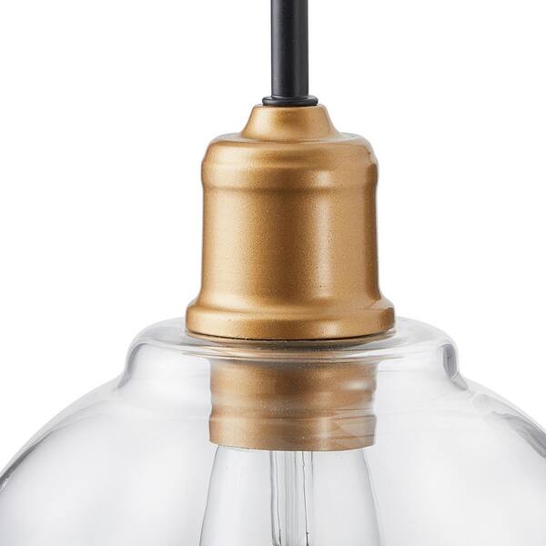 Industrial Gooseneck Black Wall Sconce Light with Clear Glass Shade 1-Light