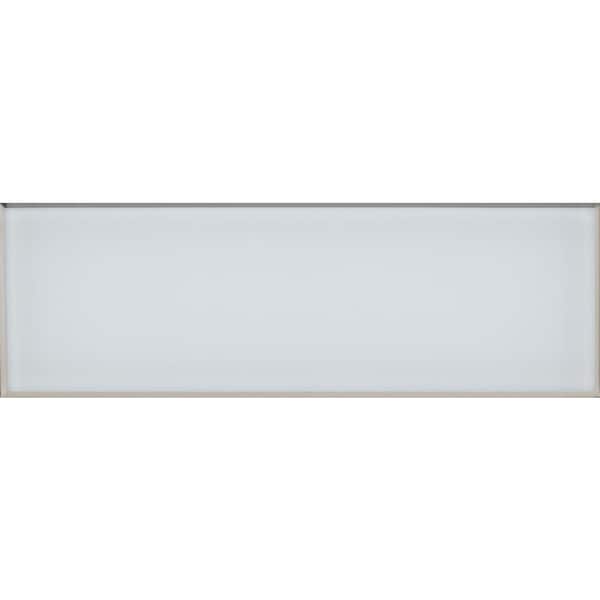 Ice Bevel 4 in. x 12 in. Solid Glossy Glass Subway Wall Tile (0.3 sq. ft. / Each)