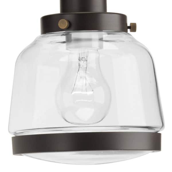 Judson Collection 26 in. 5-Light Antique Bronze Clear Glass Farmhouse Chandelier Dining Room Light