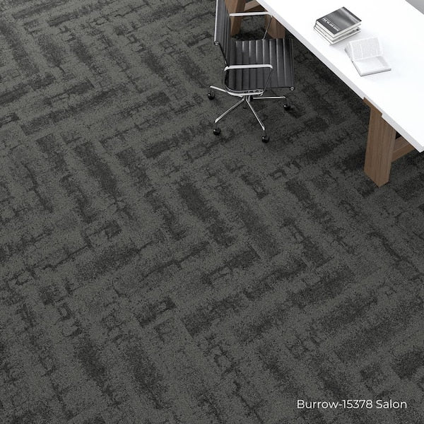 Burrow Gray Residential/Commercial 9.84 in. x 39.37 Peel and Stick Carpet Tile (8 Tiles/Case)21.53 sq. ft.