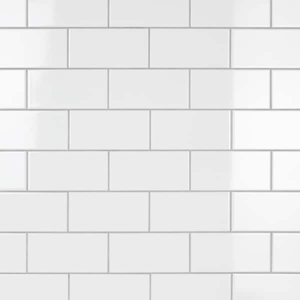 Projectos Urban Glossy White 3-7/8 in. x 7-3/4 in. Ceramic Wall Tile (10.5 sq. ft./Case)