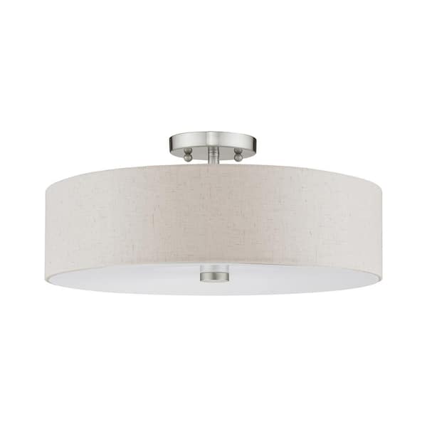 Mercury 4 Light Brushed Nickel Semi Flush Mount Lighting