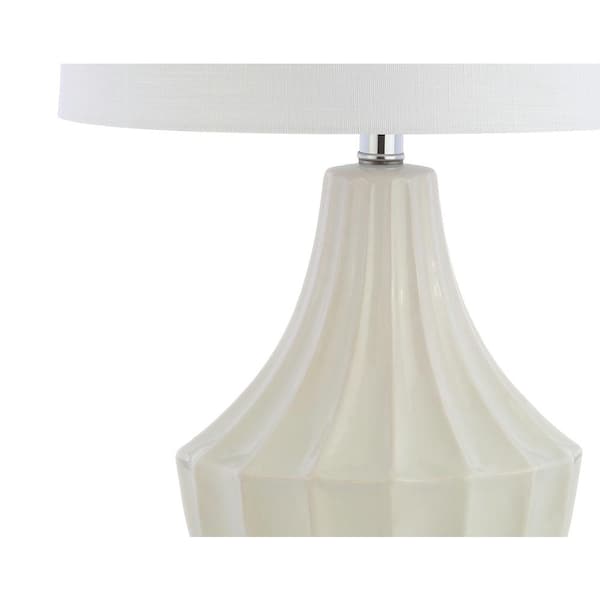 Tate 24.5 in. Cream Ceramic Table Lamp