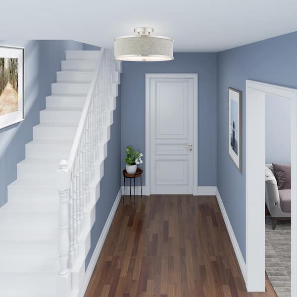 Park Ridge 3 Light Brushed Nickel Semi Flush Mount