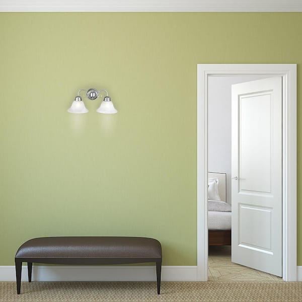 Millbridge 2-Light Satin Nickel Sconce with Alabaster Glass Shade