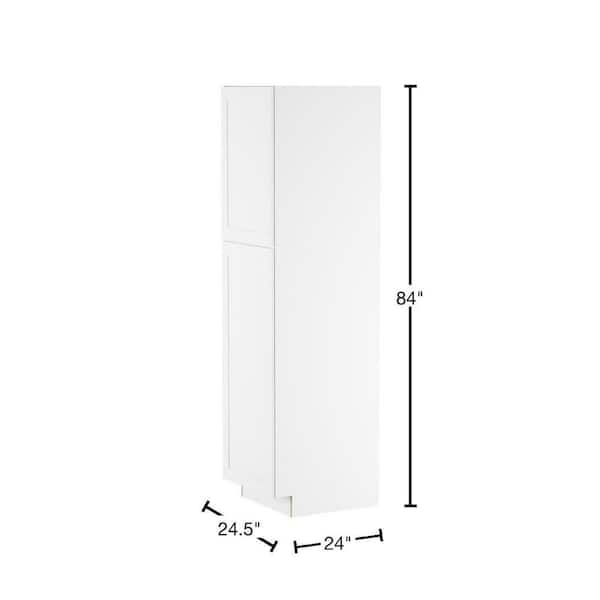 Cambridge White Shaker Assembled Pantry Cabinet with Adjustable Shelves & Soft Close Doors (24 in. W x 24.5 in. D)