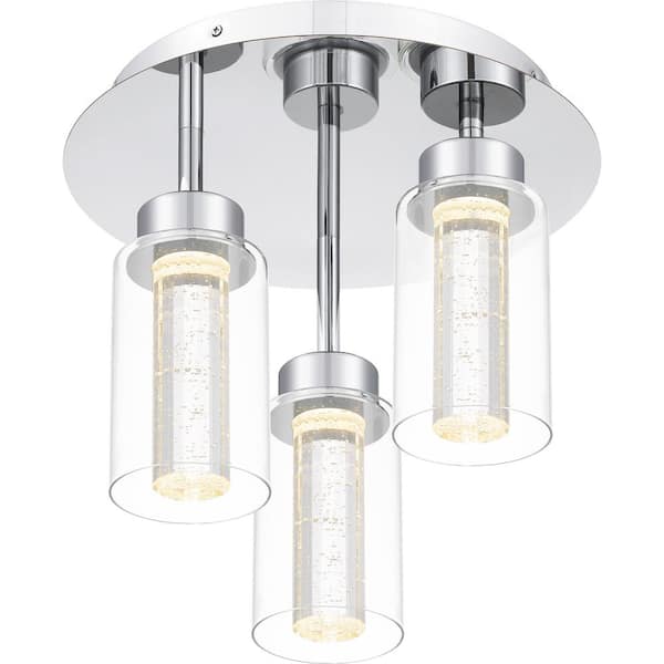 Jade 14 in. Polished Chrome LED Flush Mount