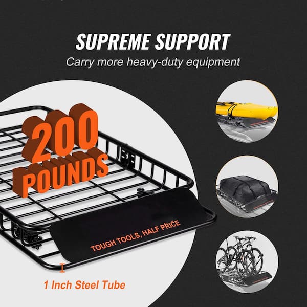 Roof Rack Cargo Basket 64 in. x 39 in. x 6 in. Rooftop Cargo Carrier with Extension 200 . Luggage Holder for SUV Cars