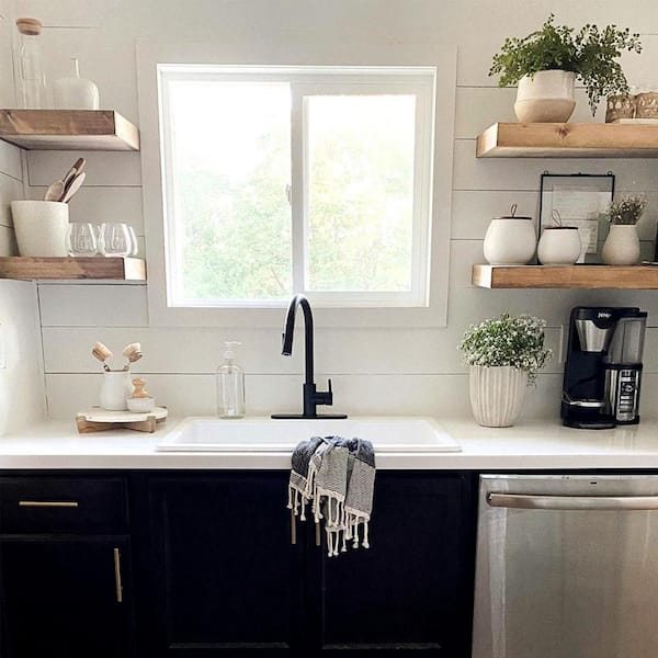 Jackson 33 in. 3-Hole Drop-in Single Bowl Crisp White Fireclay Kitchen Sink