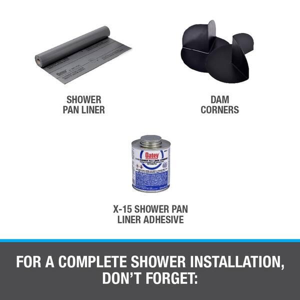 Round Gray PVC Shower Drain with 4-3/16 in. Square Screw-In Chrome Drain Cover