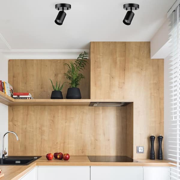 Pratt 4.8 in. 1-Light Matte Black Fixed Track Lighting Spotlight