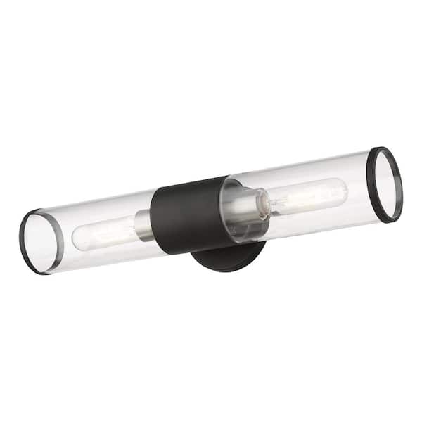 Banca 4.25 in. 2 Light Black Wall Sconce