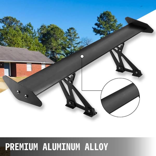 43.3 in. Single Deck GT Wing Car Spoiler Adjustable Lightweight Aluminum Car Rear Spoiler Wing For Car, Vehicle, Black