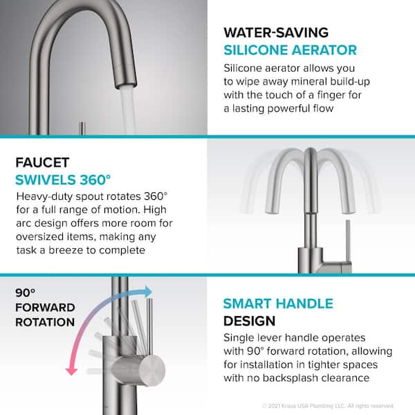 Oletto Single-Handle Kitchen Bar Faucet in Chrome