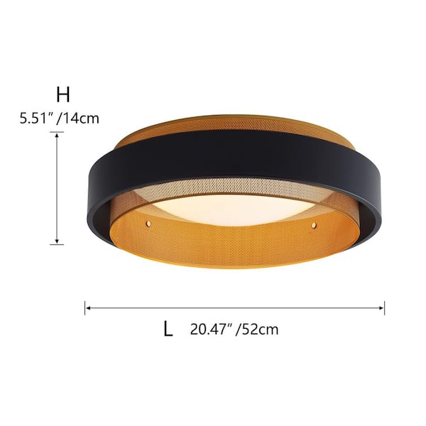 20.5 in. 1-Light Modern LED Flush Mount Ceiling Light Fixture