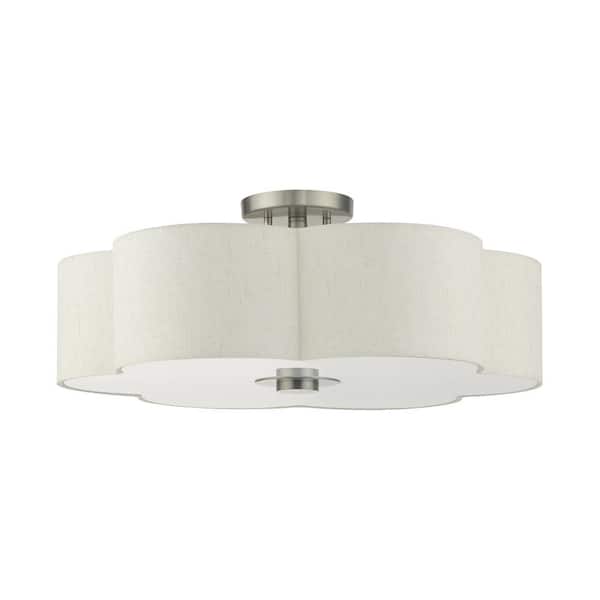 Solstice 5 Light Brushed Nickel Semi Flush Mount