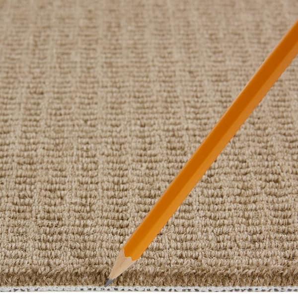 Terrain - Hazelnut - Beige 13.2 ft. 34 oz. Wool Loop Installed Carpet