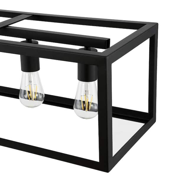 6-Light Black Kitchen Island Linear Pendant