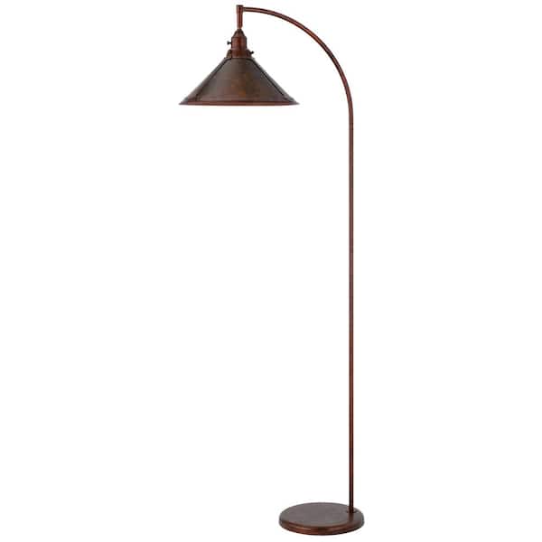 65 in. H Rust Metal Arc Floor Lamp