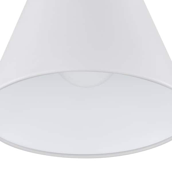 Finley 8 in. 1-Light White and Chrome Semi-Flush Mount Ceiling Light Fixture with Metal Shade