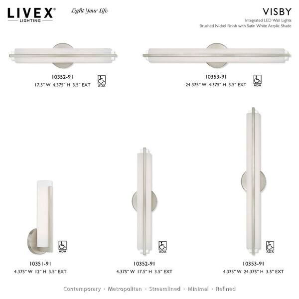 Visby LED Light Brushed Nickel ADA Wall Sconce