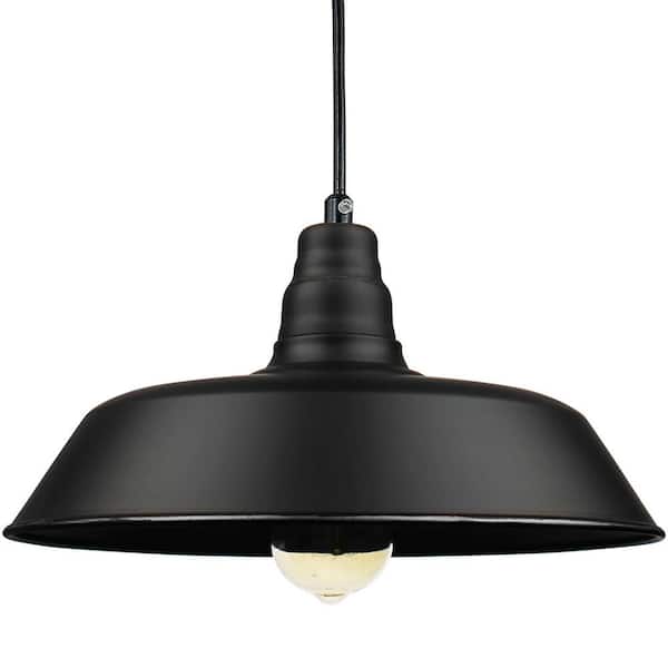 1-Light Black Outdoor Pendant Light