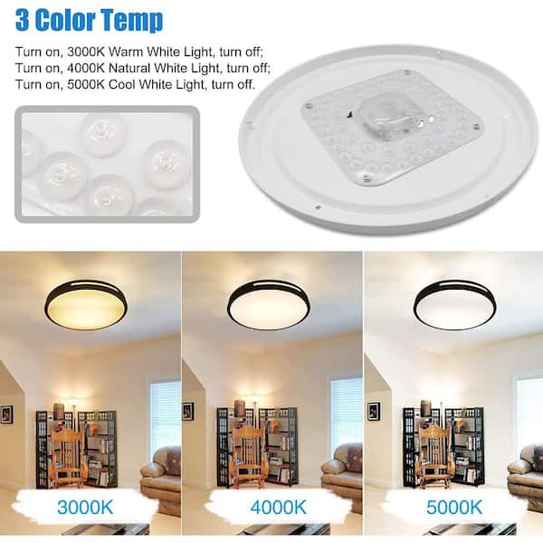 13 in. LED Flush Mount 3000K/4000K/5000K Convertible - 1500 Lumens Ceiling Light Fixture