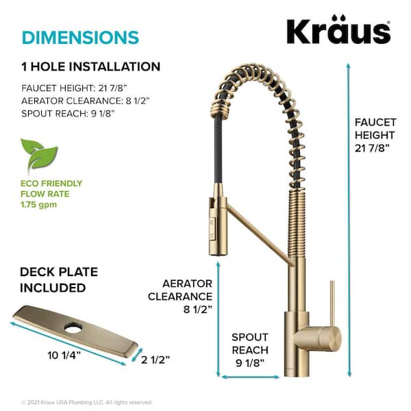 Oletto Single-Handle Pull-Down Sprayer Kitchen Faucet in Spot Free Antique Champagne Bronze