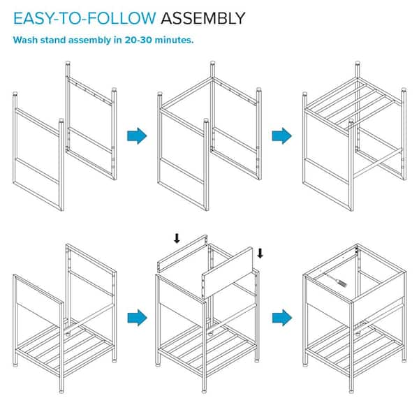36 in. x 22 in. x 34 in. Stainless Steel Apron-Front Freestanding Utility/Laundry Sink with Wash Stand in Brushed Satin