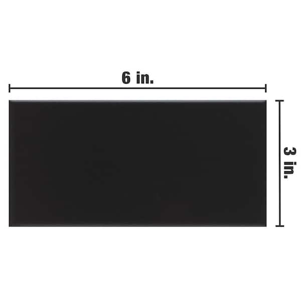 Crown Heights Matte Black 3 in. x 6 in. Ceramic Wall Tile (5.72 sq. ft./Case)