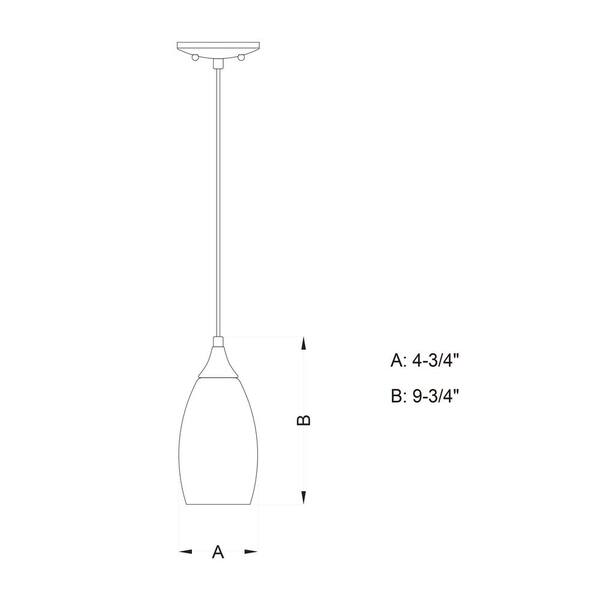 Milano 1-Light Satin Nickel Mini Pendant Ceiling Light Blue Glass