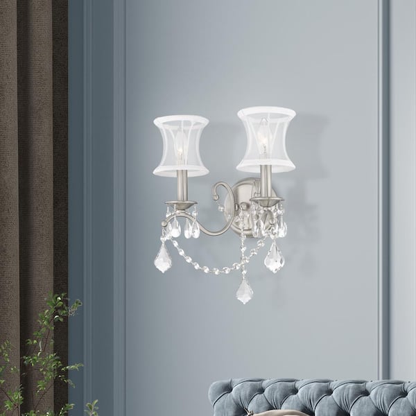Newcastle 2 Light Brushed Nickel Wall Sconce