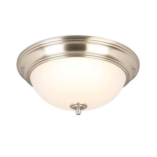13 in. Brushed Nickel LED Flush Mount (2-Pack)