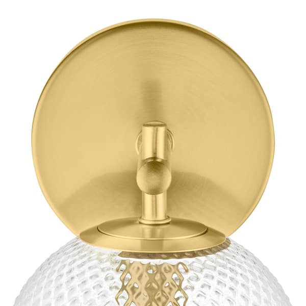 Walsh 1-Light Brass Wall Sconce Light with Prismatic Glass Shade