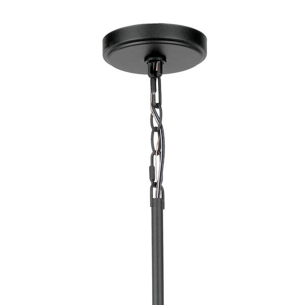 Delano 18 in. W 3-Light Globe Pendant Matte Black Clear Glass
