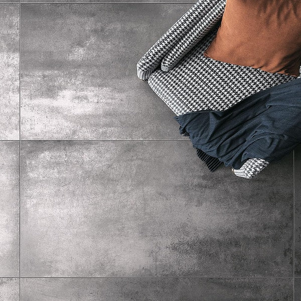 Forge Black 48 in. x 24 in. Matte Porcelain Floor and Wall Tile (2 Pieces, 15.49 sq. ft./Case)