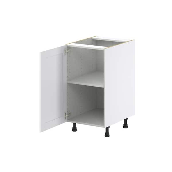 Mancos Glacier White Shaker Assembled Base Kitchen Cabinet with Full Height Door (18 in. W x 34.5 in. H x 24 in. D)