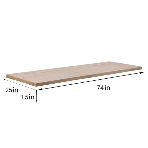 6 ft. L x 25 in. D Unfinished Birch Butcher Block Countertop in With Standard Edge