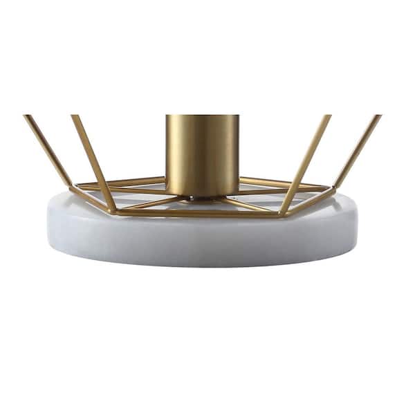 James 10 in. Brass Metal/Marble LED Table Lamp