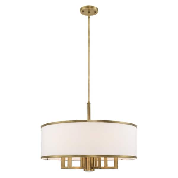 Park Ridge 7 Light Antique Brass Pendant Chandelier
