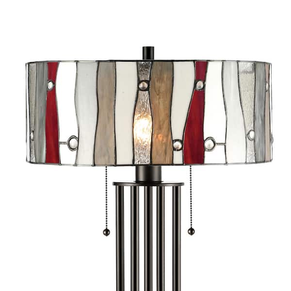 Aston 27 in. Bronze Table Lamp with Hand Rolled Art Glass Shade