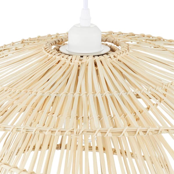 Wilby 1-Light Natural Tiered Pendant Chandelier with Rattan Shade