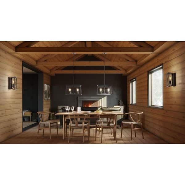 Briarwood Collection 1-Light Cerused Black Oak Farmhouse Wall Sconce Light