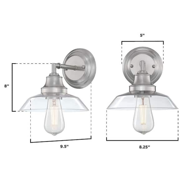 Iron Hill 1-Light Brushed Nickel Wall Sconce