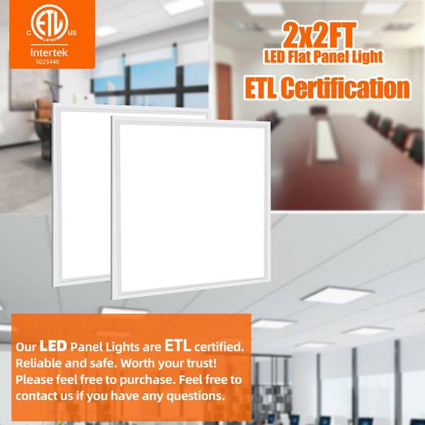 2 ft. x 2 ft. 5800 Lumens Integrated LED Panel Light 5000K White Led Flat Panel light 2-Pack)