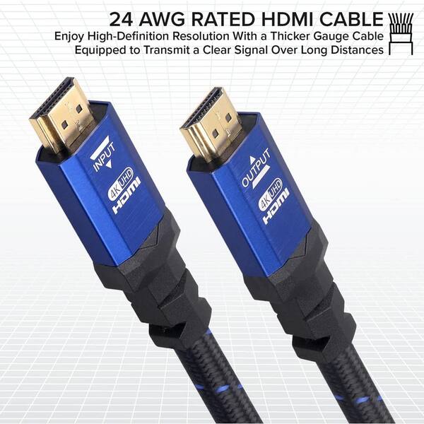15 ft. 4K HDMI Cable, High Speed 18 Gbps HDMI to HDMI Cable-Blue (10-Pack)